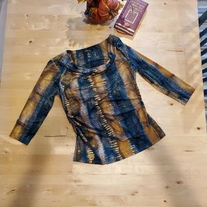 Style & Co Sparkly Gold & Green Top